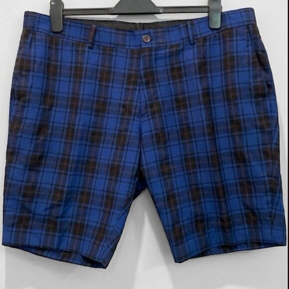 Haight and Ashbury blue plaid Shorts Size 38 - Picture 1 of 11